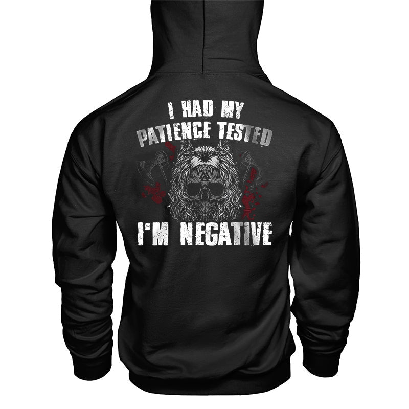 Vikings I Had My Patience Rested Printed Casual Men's Hoodie